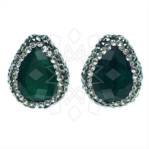 925 Sterling Silver Gem and Crystals Stud Earrings