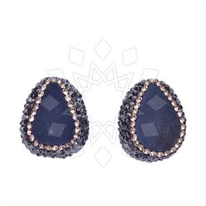 925 Sterling Silver Gem and Crystals Stud Earrings