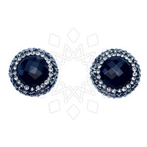 925 Sterling Silver Gem and Crystals Stud Earrings