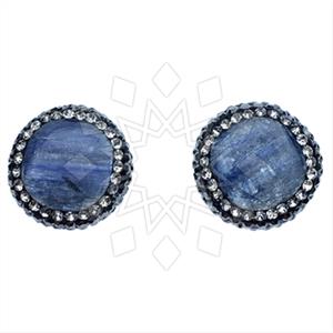 925 Sterling Silver Gem and Crystals Stud Earrings