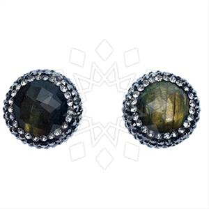 925 Sterling Silver Gem and Crystals Stud Earrings