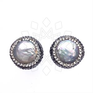 925 Sterling Silver Gem and Crystals Stud Earrings