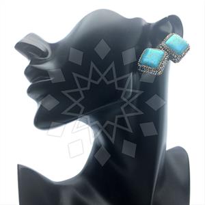 925 Sterling Silver Gem and Crystals Stud Earrings