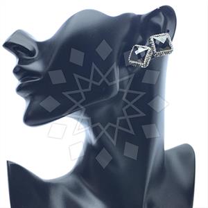 925 Sterling Silver Gem and Crystals Stud Earrings