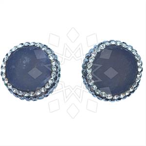 925 Sterling Silver Gem and Crystals Stud Earrings