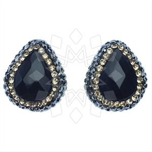 925 Sterling Silver Gem and Crystals Stud Earrings