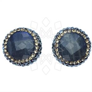 925 Sterling Silver Gem and Crystals Stud Earrings