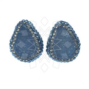 925 Sterling Silver Gem and Crystals Stud Earrings