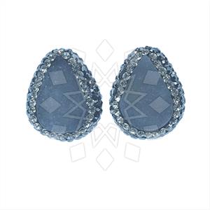 925 Sterling Silver Gem and Crystals Stud Earrings