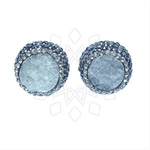 925 Sterling Silver Gem and Crystals Stud Earrings