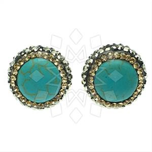925 Sterling Silver Gem and Crystals Stud Earrings