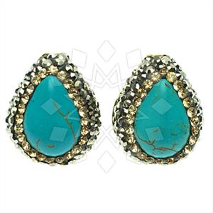 925 Sterling Silver Gem and Crystals Stud Earrings