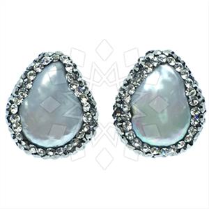 925 Sterling Silver Gem and Crystals Stud Earrings