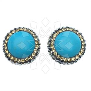 925 Sterling Silver Gem and Crystals Stud Earrings