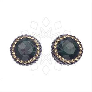 925 Sterling Silver Gem and Crystals Stud Earrings