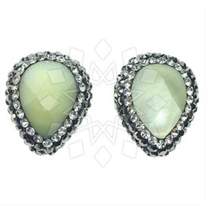 925 Sterling Silver Gem and Crystals Stud Earrings