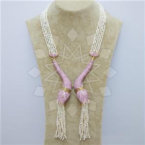Fashion Gem and Crystals Tassel Necklace