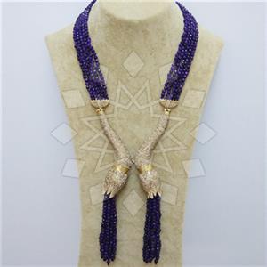 Fashion Gem and Crystals Tassel Necklace