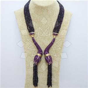 Fashion Gem and Crystals Tassel Necklace