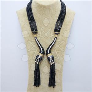 Fashion Gem and Crystals Tassel Necklace