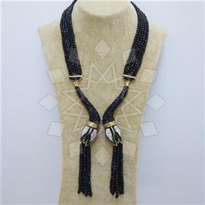 Fashion Gem and Crystals Tassel Necklace