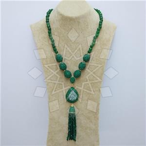 Fashion Gem and Crystals Tassel Necklace