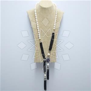 Fashion Gem and Crystals Tassel Necklace