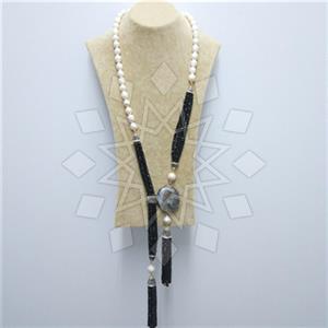 Fashion Gem and Crystals Tassel Necklace