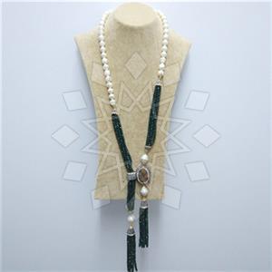 Fashion Gem and Crystals Tassel Necklace