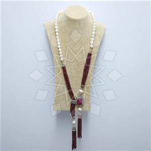 Fashion Gem and Crystals Tassel Necklace