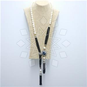 Fashion Gem and Crystals Tassel Necklace