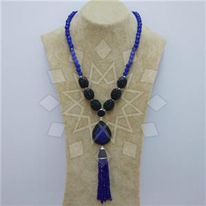 Fashion Gem and Crystals Tassel Necklace