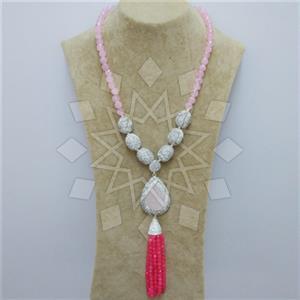 Fashion Gem and Crystals Tassel Necklace