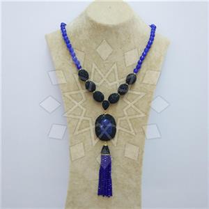 Fashion Gem and Crystals Tassel Necklace
