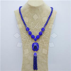 Fashion Gem and Crystals Tassel Necklace
