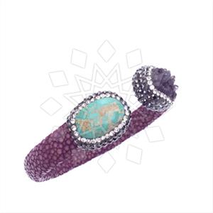925 Sterling Silver Gem and Crystals Cuff Bracelets