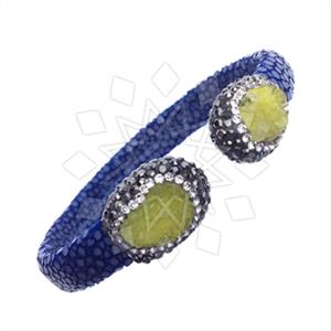 925 Sterling Silver Gem and Crystals Cuff Bracelets