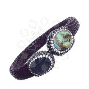 925 Sterling Silver Gem and Crystals Cuff Bracelets