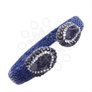 925 Sterling Silver Gem and Crystals Cuff Bracelets