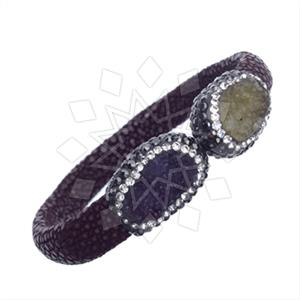 925 Sterling Silver Gem and Crystals Cuff Bracelets