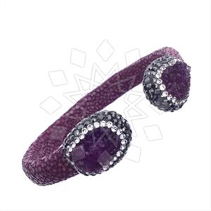 925 Sterling Silver Gem and Crystals Cuff Bracelets