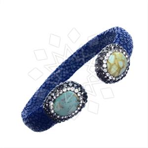925 Sterling Silver Gem and Crystals Cuff Bracelets