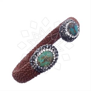 925 Sterling Silver Gem and Crystals Cuff Bracelets