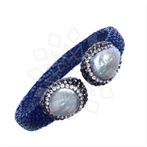 925 Sterling Silver Gem and Crystals Cuff Bracelets