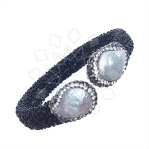 925 Sterling Silver Gem and Crystals Cuff Bracelets
