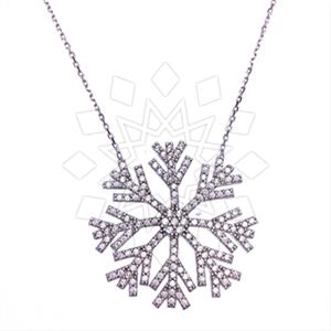 925 Sterling Silver Snowflake Pendant Necklace