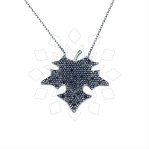 925 Sterling Silver Tree and Leaf Pendant Necklace