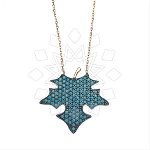 925 Sterling Silver Tree and Leaf Pendant Necklace