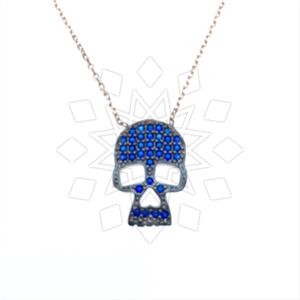 925 Sterling Silver Skull Pendant Necklace