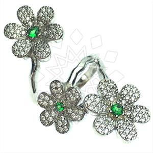 925 Sterling Silver Flower Cocktail Rings